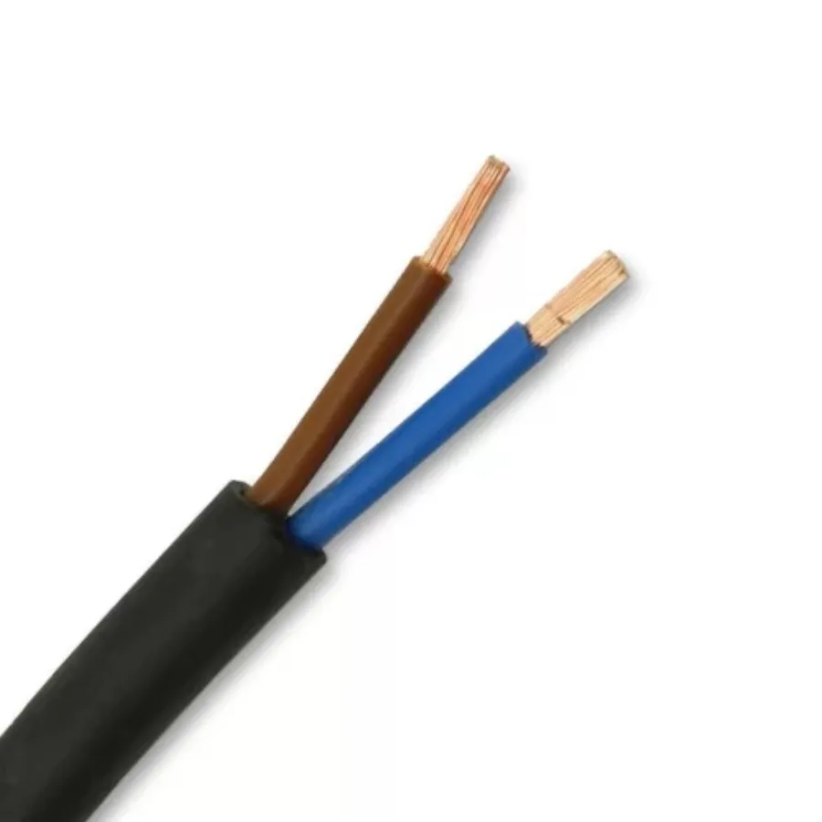 Heavy duty two-core rubber speaker cable with flexible stranded copper conductors